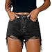 AKTCVVJ Womens Jean Shorts High Waist Ribbed Short Jeans Casual Outdoor Denim Shorts Summer Vacation Short Pants