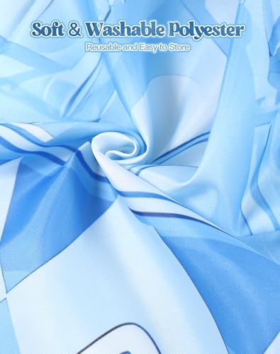 Image of Frozen Ice Castle Door Banner - 3PCS Blue Castle Backdrop Winter Wonderland Door Decoration for Frozen Birthday Party Princess Photo Booth Props