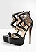 onlymakerheels Women's Crisscross Platform Gladiator Peep Open Toe Ankle Starp Cut Out Stilettos High Heels Sandals with Zipper BlackB Size9.5