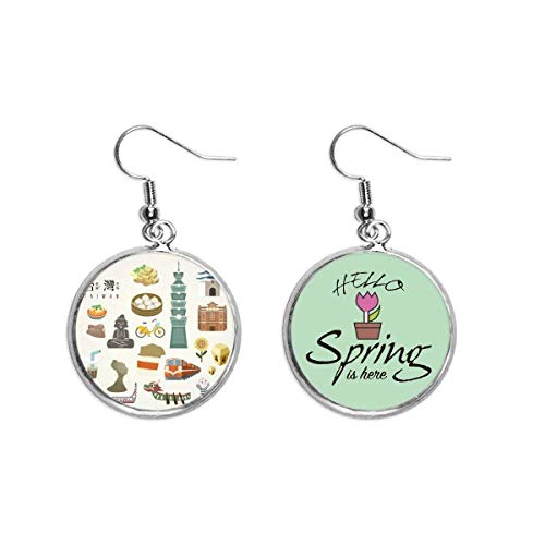 Pendientes de primavera con colgante de viaje de Taiwán joyería decorativa de temporada para mujer