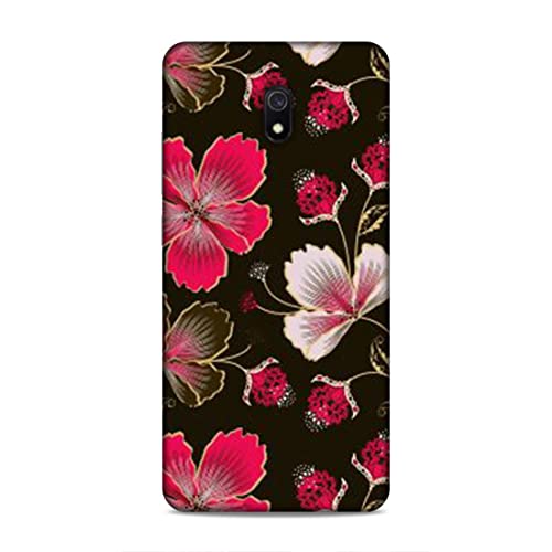 Image of Printed Mobile Back Hard Case Cover for Xiaomi Redmi 8A | Flowers, Floral, Pink Flowers, Leaves-2198