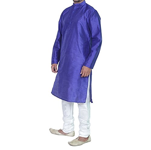 Kurta india para hombre pijama étnica azul talla de pecho de 38 a 40 pulgadas