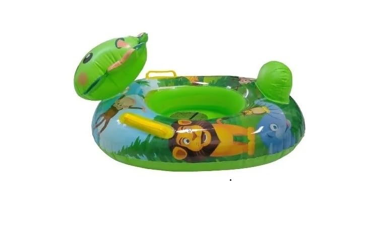 Image of Kids Inflatable Cartoon Swim Ring with Seat - Pink Baby Pool Float (TODO-Swiming-Ring)
