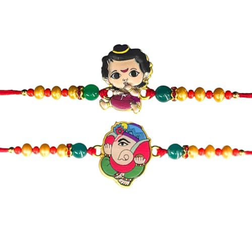 Image of TIED RIBBONS Rakhi Gift for Kids with Chocolates - Cartoon Superhero Rakhi Set of 2 for Kids Boys Baby Brother with Chocolate Greeting Card and Roli Chawal Hamper