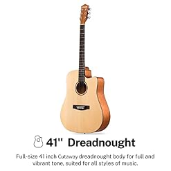 Donner Guitare Acoustique 4/4 Guitare Folk pour Adulte Débutant Guitare Kit 41 Pouces Avec Sac Corde Accordeur Capo(Naturel) - Les Beatles, Paul McCartney, John Lennon, RIngo Starr, George Harrison Donner Guitare Acoustique 4/4 Guitare Folk pour Adulte Débutant Guitare Kit 41 Pouces Avec Sac Corde Accordeur Capo(Naturel) – Image 2