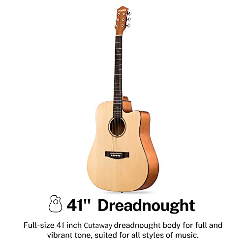 Donner Guitare Acoustique 4/4 Guitare Folk pour Adulte Débutant Guitare Kit 41 Pouces Avec Sac Corde Accordeur Capo(Naturel) - Les Beatles, Paul McCartney, John Lennon, RIngo Starr, George Harrison Donner Guitare Acoustique 4/4 Guitare Folk pour Adulte Débutant Guitare Kit 41 Pouces Avec Sac Corde Accordeur Capo(Naturel) – Image 3