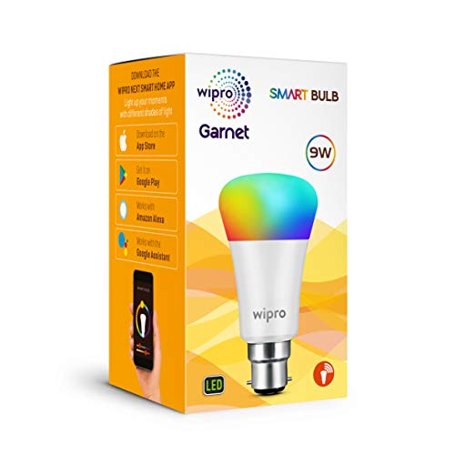 wipro-9-Watts-B22-LED-Warm-White-Smart-Bulb-Pack-of-1-NS9300 wipro 9W B22 LED Warm White Smart Bulb, Pack of 1, (NS9300)