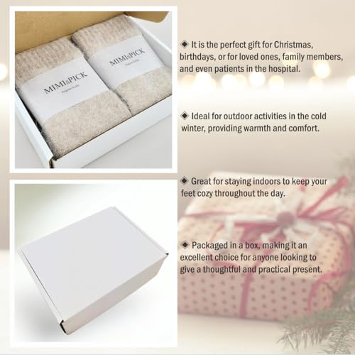 Image of 2 Pairs Plain Fuzzy Fluffy Angora Wool winter warm and soft women's socks, Christmas gift