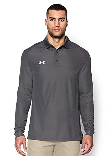 Under Armour Mens UA Performance Long Sleeve Polo (Graphite, Small)