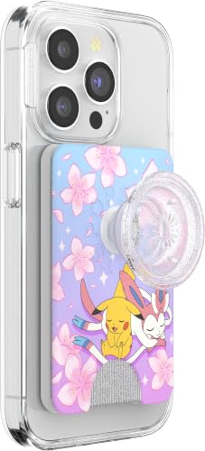 Image of PopSockets Phone Wallet for MagSafe, Phone Card Holder with Grip, Pokemon - Sakura Dreams