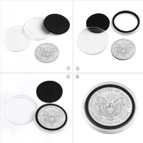 Cápsulas de plástico para monedas transparentes contra polvo y humedad 7