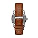 Fossil Men's Copeland Quartz Leather Three-Hand Watch, Color: Silver/Blue Dial, Brown (Model: FS5661)