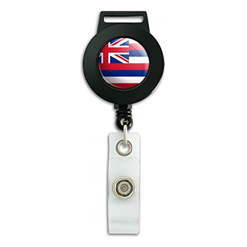 Hawaii State Flag Lanyard Retractable Reel Badge ID Card Holder