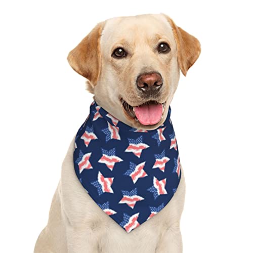 American Patriotic US Flag Dog Bandana Scarf Triangle Bibs Pet Accessories Cat Kerchief