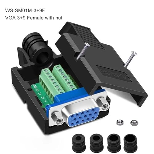 Terminal VGA sin soldadura DB15 hembra 15 pines para reparar cable de proyector dañado 3