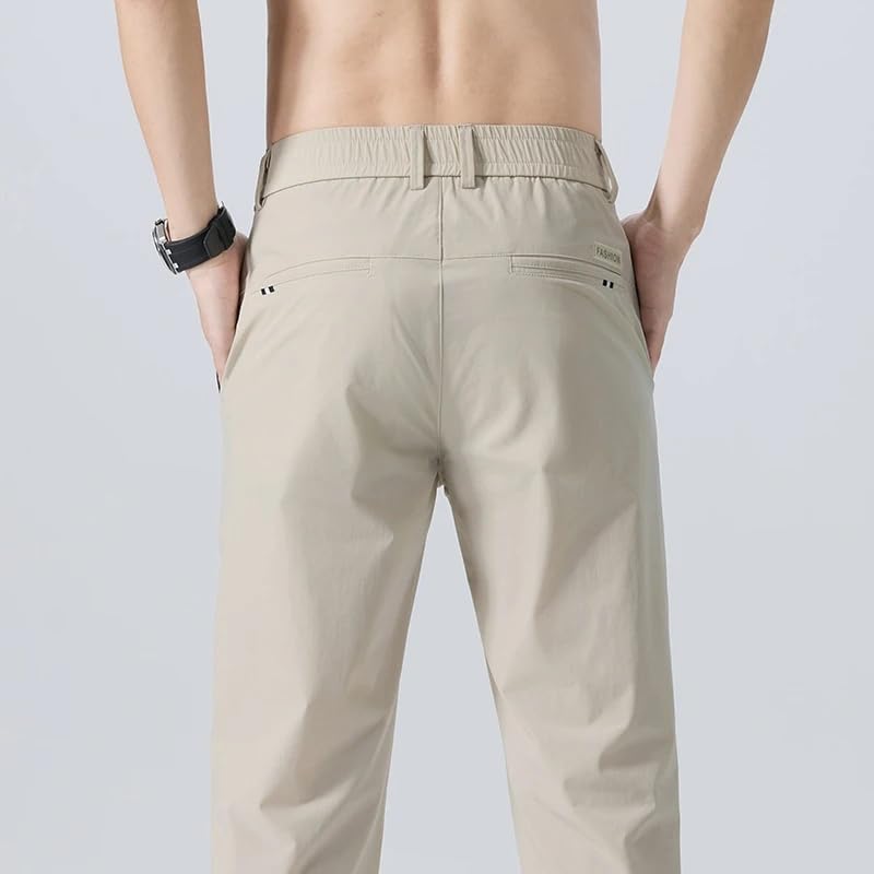 Pants for Men Summer Thin Elastic Waist Business Korean Slim Casual Formal Trousers Male2