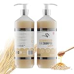Oatmeal Dog Shampoo PRITTY PETS 1 LITRE Oatmeal Shampoo for Dogs - Professional PH Balanced, Cruelty Free, Silicone & Paraban Free, Puppy Friendly Dog Grooming Shampoo - Made in the UK (1L with Pump)