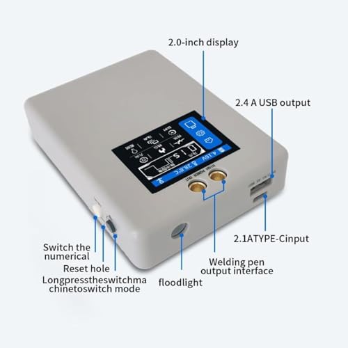 Mini kit de soldador a ponto portátil 5,0 polegadas HD 80 níveis de luz LED ajustável 5000 mAh bater