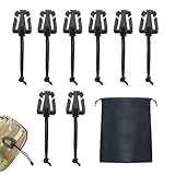 YAFIYGI 8Pcs Web Dominator Molle Strap Keepers with Elastic String Tactical Sling Keeper Clips for Hydration Hose Management Webbing Strap Dominators with Hose Clip for Outdoor Gear with Pouch
