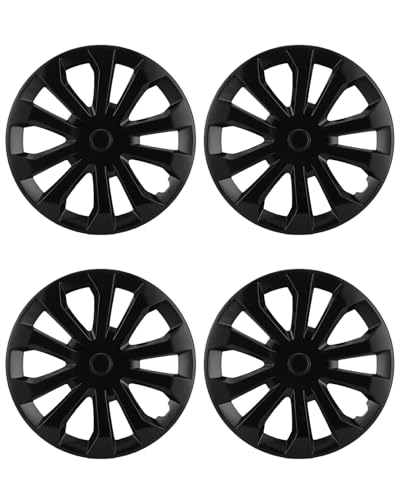 Image of ABX Hubcap Wheel Covers Hub Caps 16 Inch Set of 4 Black Universal Wheel Rim Cover R16 Stylish Car Decor Wheel Covers for Toyota Camry Nissan Mazda (black-10, 16 inch)
