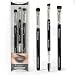Eyebrow Brush - Duo Eye Brow Spoolie - Angled Eyeshadow Eyeliner - Precision Flat Definer - Small Shader - Premium Quality 3 Piece Set - Cruelty Free Synthetic Bristles - Apply Gel Powder Wax Pomade