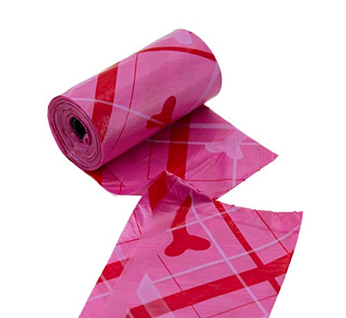 Image of Best Pet Supplies Dog Poop Bags for Waste Refuse Cleanup, Doggy Roll Replacements for Outdoor Puppy Walking and Travel, Leak Proof and Tear Resistant, Thick Plastic - Diamond Bone Pink, 360 Bags