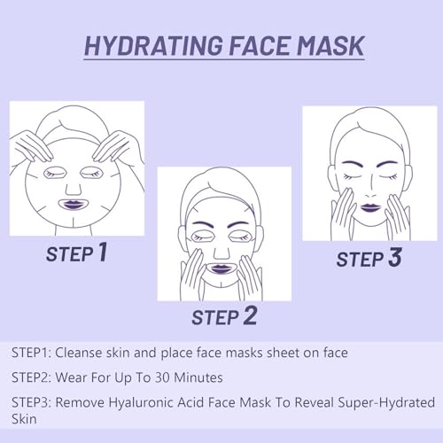 Niacinamide Sheet Mask, Niacinamide & Hyaluronic Acid Face Mask Set, Hydrating Face Mask, Evens Skin Tone Face Masks Skincare, Face Masks Beauty For Dehydrated, Dull and Tired Skin, 5PC - Image 6