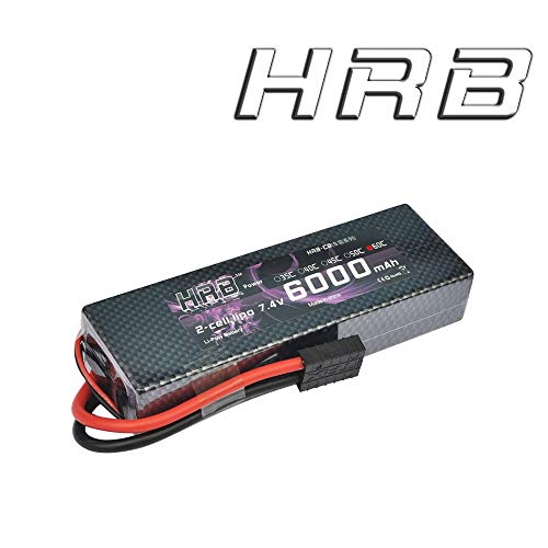 HRB 7.4V 6000mAh 60C 2S batería de Lipo Recargable para Radiocontrolado RC Coche electrico RC Truggy Buggy helicóptero RC Avión Barco