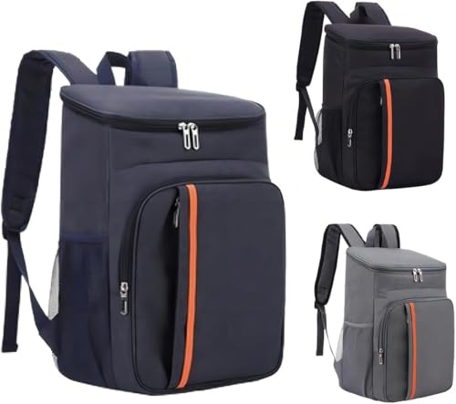 Mochila Térmica 23 L Bag Cooler Impermeável Reforçada para Marmita, Cerveja Gelada, Viagem, Praia, Academia e Trabalho Bolsa Térmica Masculina e Feminina Portátil Premium (AZUL)