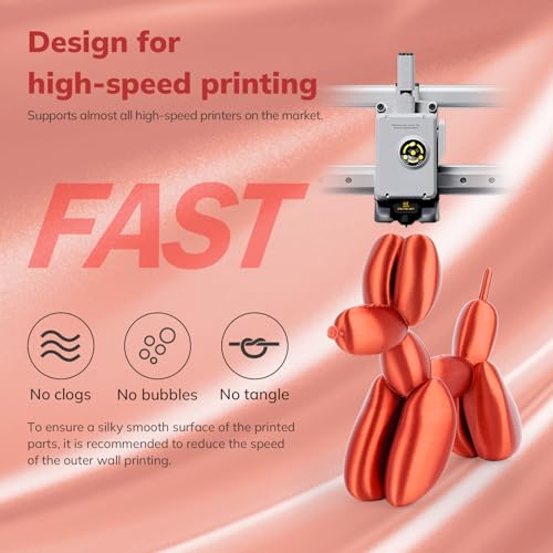 Image of AMOLEN Silk PLA 3D Printer Filament, Shiny Silk Red Copper PLA Filament 1.75mm, High Speed 3D Printing PLA Filament for Most 3D Printer, 1kg Spool(2.2lbs)