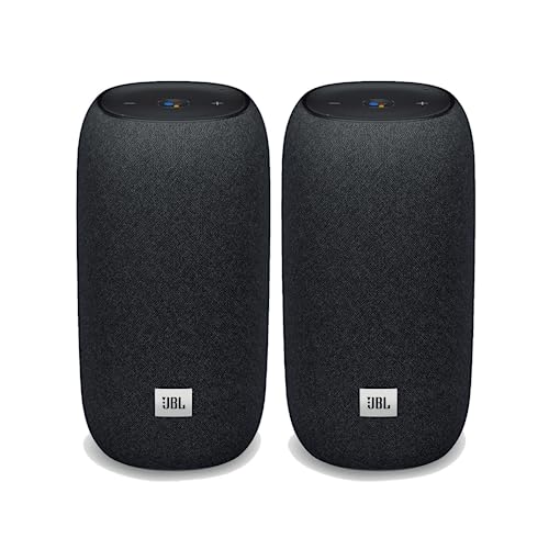 JBL Link Portable Smart Speaker in Black - Twin Pack, 421654NB