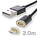 HKW Magnetic MicroUSB Charging Cable 6.5Ft/2m (black) - Genuine Product