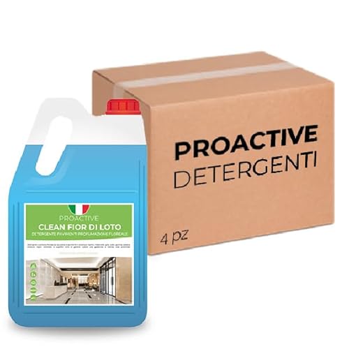 Scatola 4 Taniche Di Detergente Pavimenti Proactive Clean Fior Di Loto 5 Litri