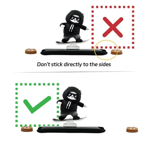 Image of REWOP Skateboarding Panda Car Dashboard Toy -Auto Sliding Motion Decor, Cool Sliding Car Accessory, Fun Car Interior Decoration Accessories (Black)