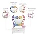 Teamson Kids Colorful Butterfly-Shaped Tabletop Vanity with LED-Illuminated Mirror and 6-pc. Accessory Set