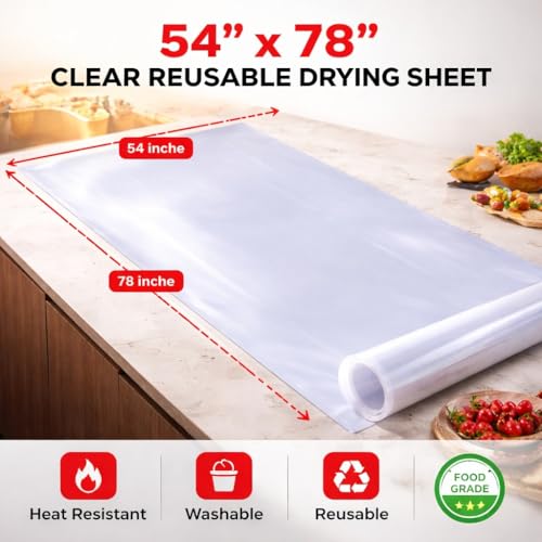 Image of Aqbah Pack of 2 (54 X 78 inch) Transparent Polythene Sheet Heavy Duty for Drying Papad, Pickle & Snacks | Waterproof, Washable & Reusable Plastic Sheet for Kitchen & Multipurpose Use