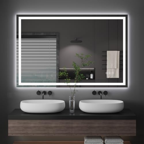 Dripex LED Badspiegel 80 x 120 cm, 3 Lichtfarben, Antibeschlag fürs Bad – Ansicht 1