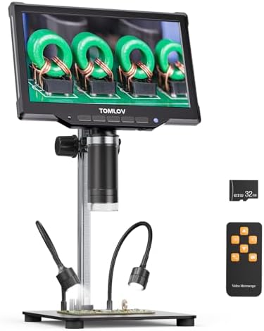 TOMLOV DM10 10.1" Digital Microscope: 1080P 1200X HD IPS Coin Mic...