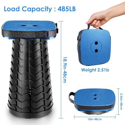 Image of aboutool Collapsible Stool with Soft Removable Cushion & Waterproof Carry Bag - Lightweight Folding Stool, 485lbs Capacity, Portable for Adults, Camping, Fishing, Hiking, Outdoor, Travel