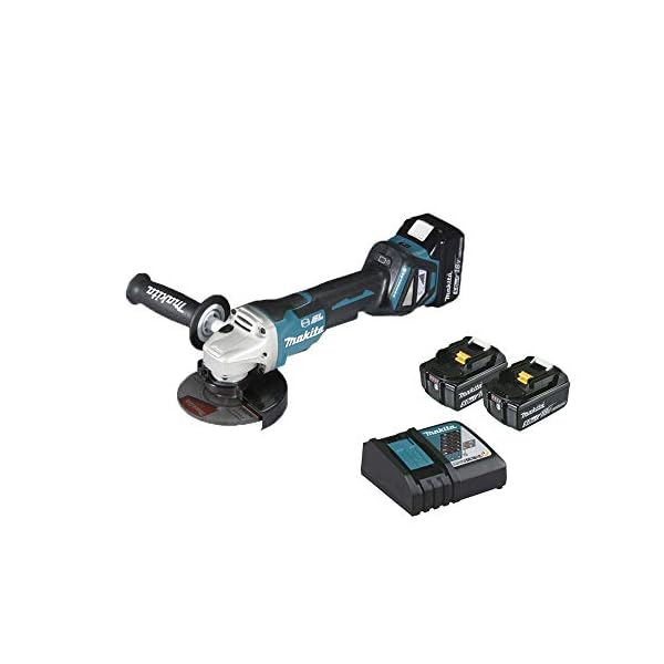 Makita DGA517RTJ Akku-Winkelschleifer 18 V / 5,0 Ah mit Paddleschalter, 2 Akkus + Ladegerät im MAKPAC, Schwarz – Bild 5