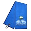 WUUCKOO Born to Golf Embroidered Towel – Funny Golf Towel with Clip, Accessory for Men & Women, Birthday Gift for Golfer