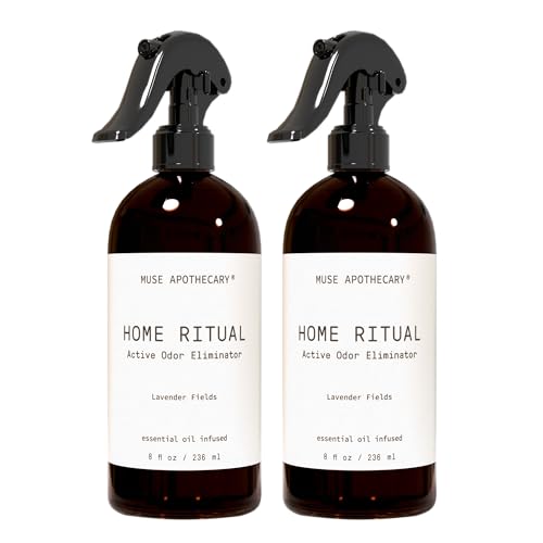 Muse Apothecary Home Ritual - Spray eliminador de olores activo, eliminador de olores para el hogar, desodorante para muebles y eliminador de olores de baño, ambientador de aceite esencial, 8 onzas,