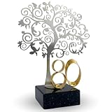 JOYERIA EL FARO | Regalo Original de cumpleaños | Placa Conmemorativa Personalizada con Grabado y Estuche Premium | Un Detalle único y Especial (80 cumpleaños)