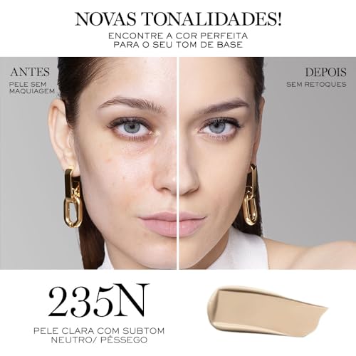 Lancôme, Idôle, Base Líquida, Alta Cobertura, Teint Ultra Wear, Care & Glow, FPS 35, 235N - 30ml