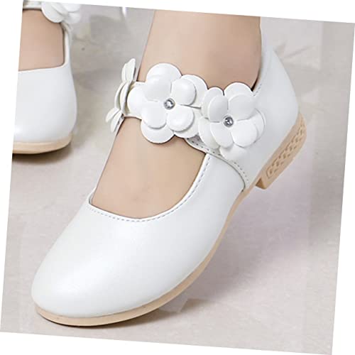 GALPADA 1 Pair Children Sole Shoes Dress Pump Shoes Children Shoes Kids Shoes High Heels for Kids Sandals for Kids Girls Kids Shoes Spring and Autumn Student Shoes Bridesmaid White2