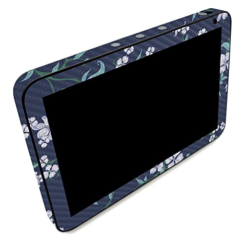 Image of MightySkins Carbon Fiber Skin Compatible with Amazon Echo Show 8 (Gen 2) - White Freesia | Protective, Durable Textured Carbon Fiber Finish | Easy to Apply | Made in The USA