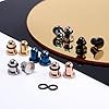 Longbeauty Lot de 9 paires de plugs d'oreille en acier inoxydable - Punk - Calibre unique avec anneaux en O - 14 g - 00 g - Pour homme et femme, Acier inoxydable #5
