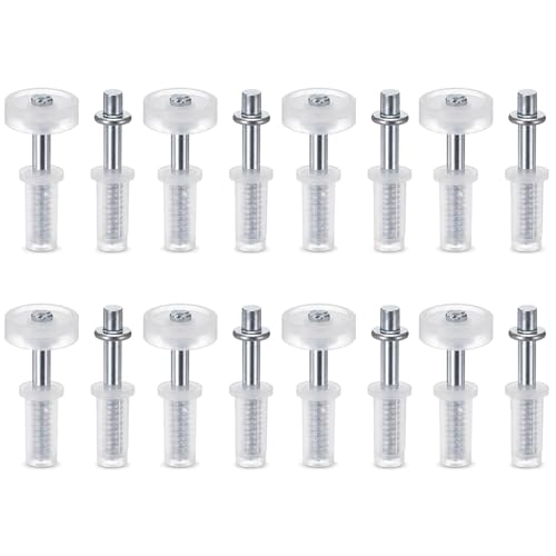 Lot de 16 pièces de quincaillerie de porte de placard à deux volets en métal de 2,2 cm OD avec roue de guidage et pivot supérieur pour porte de placard coulissante en accordéon
