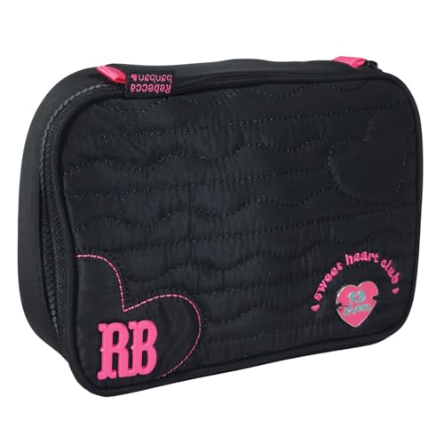 Estojo Rebecca Bonbon Box Nylon Logo Escolar 36 Elásticos (Preto)