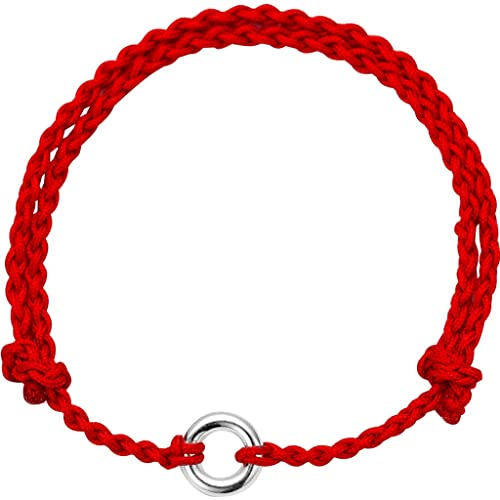 Bracelet de cheville corde rouge homme femme noeud diamant agate